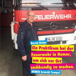 Bernd Bohm bei der Feuerwehr