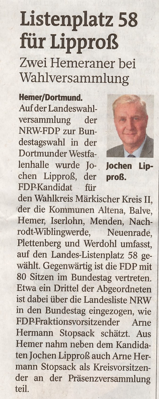 Jochen Lipproß Listenplatz 58
