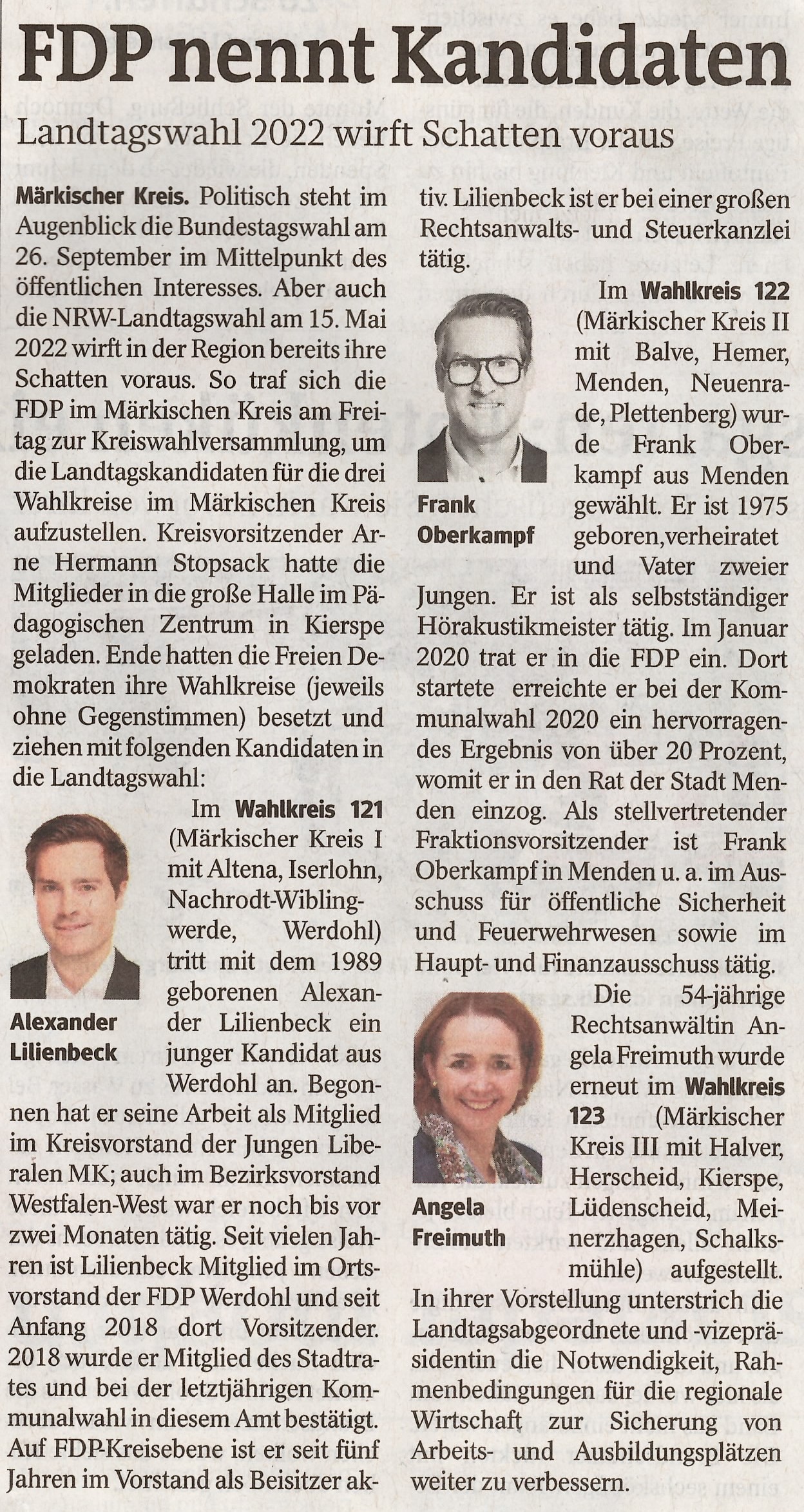 Iserlohner Kreisanzeiger 26.05.2021