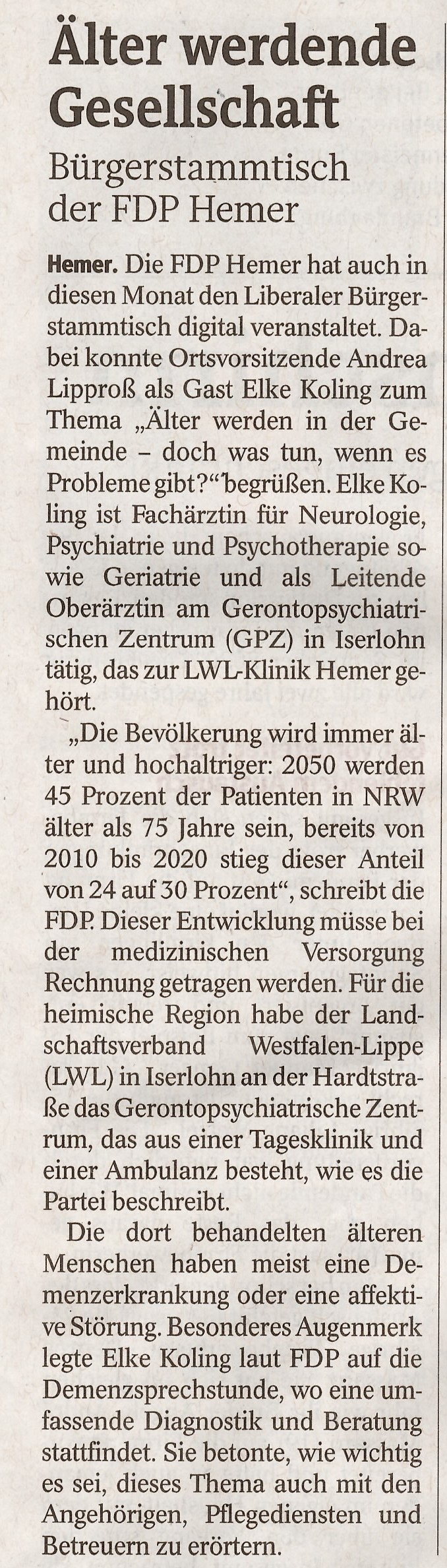 Digitaler Bürgerstammtisch