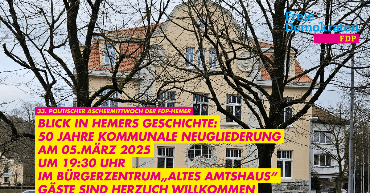 Blick in Hemers Geschichte: 50 Jahre Kommunale Neugliederung mit Filmen von Rolf Bour  sowie Erinnerungen von Hans-Jürgen Großmann und Hans-Hermann Stopsack